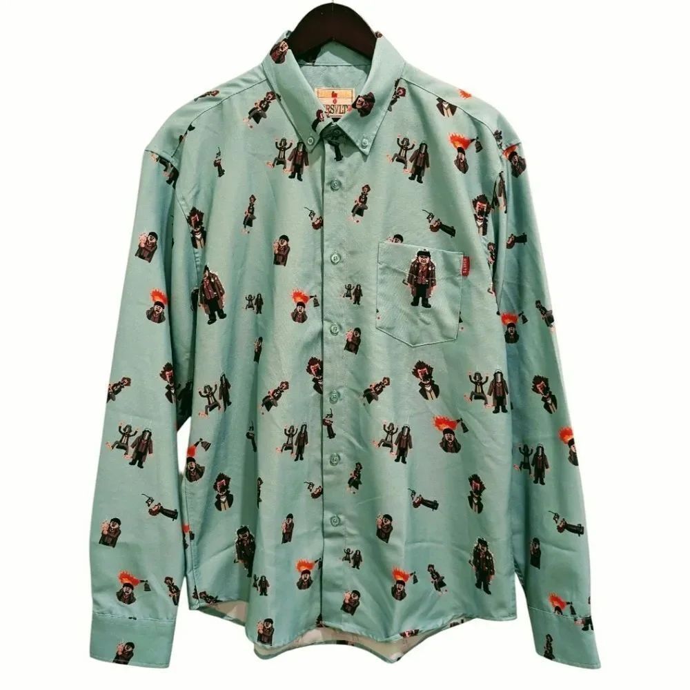 RSVLTS Home Alone "Wet Bandits" KUNUFLEX Button Down Shirt - Size Large